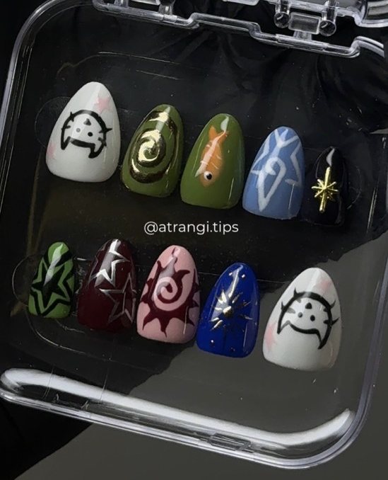 Little Ghosts press-on nails by Atrangi Tips