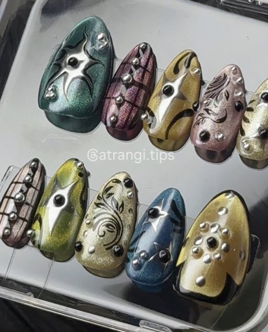 Night Garage press-on nails by Atrangi Tips